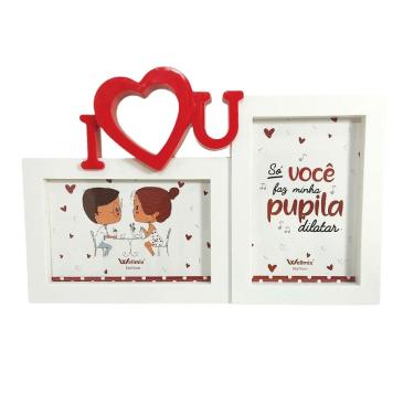 Imagem de Porta Retrato Duplo - Love You 10X15 cm - Pai Mae Familia Namorados - Demostrar todo o amor - PANAMI