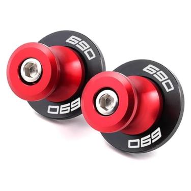 Imagem de BYYINGSUS Acessórios de modificação para motocicleta 10 mm CNC bobinas de braço oscilante parafusos de suporte deslizantes compatíveis com 690 SMC Du-ke 690SMC SMC R 690Du-ke (vermelho)