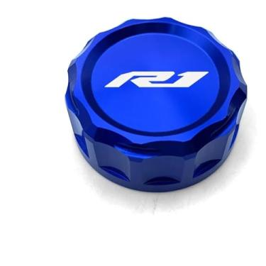 Imagem de Acessórios de motocicleta Tampa do cilindro do reservatório de fluido de freio traseiro compatível com Y&AMAHA YZF R1 R3 R6 R7 YZF-R1 YZF-R6 YZF-R3 YZF-R7 (R1 azul)