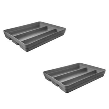 Imagem de Kit 02 Organizador Gavetas Divisorias Porta Talheres Cozinha
