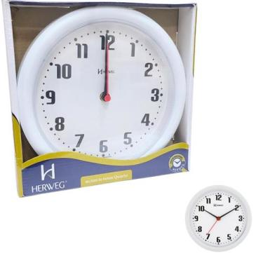Imagem de Relógio de Parede Herweg Quartz Branco Analógico 6102 - 021