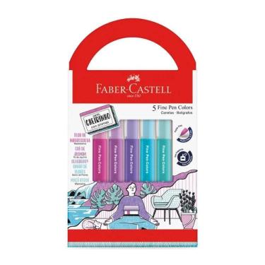 Imagem de Caneta Ponta Fina Relaxa & Reequilibra 5 Cores Faber-Castell