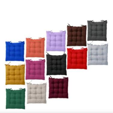 Imagem de Almofada Futon 40x40cm para Cadeira  Tecido Premium Cores - ZKS, Preto