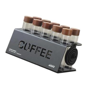 Imagem de Ioensy Tubos de armazenamento de grãos de café de dose única, adegas de grãos de café herméticas, à prova de poeira, 10 tubos para loja de balcão de varejo, 10 Tubo Grande