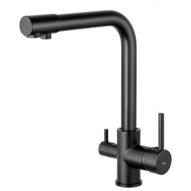 Imagem de Torneira para Cozinha Giratória de Filtro Monocomando 32x25cm Ubatuba Bela Metais Preta