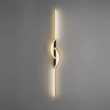 Imagem de Luminária de parede linear LED moderna, luminária de parede longa simples, 23"/31" de alumínio com fio, luminária de parede interna de luz quente de 3000K para quarto, cabeceira, sala de est