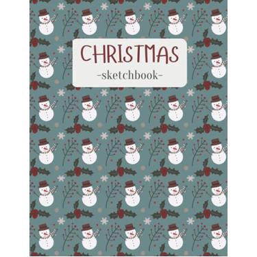 Imagem de Sketchbook: Cute Retro Snowmen Pattern Sketching Pad for Drawing Favorite Winter Holiday's Moments (Cool )