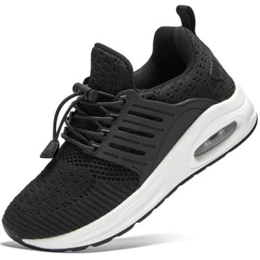Imagem de Ugmikdo Tênis de corrida infantil para meninos, leve, respirável, sem cadarço, Preto, 16
