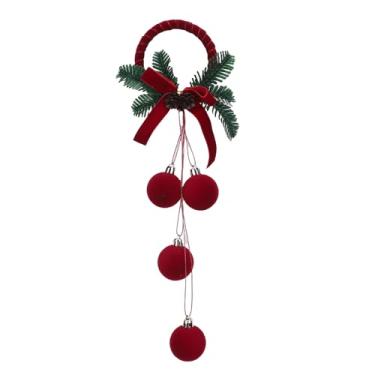 Imagem de Luqeeg Decorações de Natal com Pingente de Bola Enfeite Decorativo para Árvore de Natal Flocado para Faça Você Mesmo Guirlanda de Janela Inverno Interno Externo Decoração de Festa (Anel Circular)