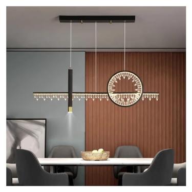 Imagem de Luminária pendente de cristal moderna Sala de jantar Sala de estar Restaurante Café Lustres dourados Luminária pendente longa Decoração interna, Decoração moderna