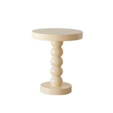 Imagem de Mesa auxiliar de mesa auxiliar de sofá vintage, mesa redonda pequena de madeira maciça, mesa de centro, mesa de cabeceira, prateleira pequena, mesa de canto, mesa auxiliar mesa auxiliar para sofá