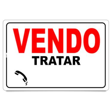 Imagem de Placa de Identificação Vendo Tratar, PS 1mm, 30 x 20 cm, Impressão UV, com Fita Dupla Face, para Imóveis e Veículos (1)
