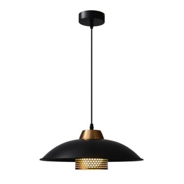 Imagem de YQSLQZZ Lustre preto para sala de jantar, luminária pendente de ilha de cozinha vintage americana, luzes de teto com altura ajustável, para pia de mesa de jantar corredor