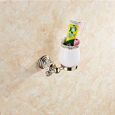 Imagem de Prateleira de toalha de banheiro com acabamento dourado, suporte de papel higiênico, gancho para roupão, suporte de toalha, suporte para máquina de lavar, cesta de sabonete, 4 barras, conforme