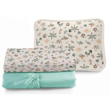 Imagem de Jogo de Lençol Berço Americano Estampa Tuminha da Selva Bebe Menino Macio Antialegico