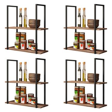 Imagem de Kit 04 Prateleiras Multiuso Industrial Boreal Demolição 60 cm - D'Rossi