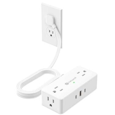 Imagem de Protetor de sobretensão Power Strip Kakyanill 4 tomadas 3 portas USB