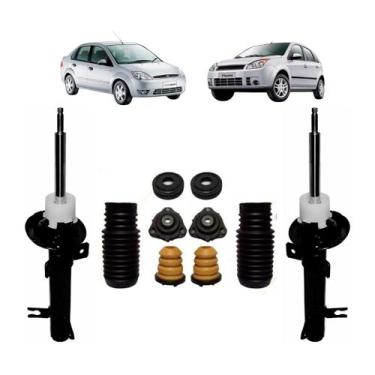 Imagem de 02 Amortecedor Nakata Dianteiro + Kit Batente Ford Fiesta Sedan 2003 A
