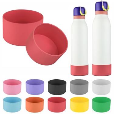 Imagem de 2 peças de bota de silicone compatíveis com garrafa de água Owala FreeSip Twist 510 g, capa protetora antiderrapante e à prova de queda compatível com garrafa de água Owala Free Sip Twist 510 g