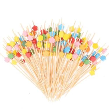Imagem de Kit 100 Palitos de Bambu para Petiscos 12cm com Ponteira Decorada Ecológicos, Resistentes e Reutilizáveis | APOLLO’S STORE (Estrela)