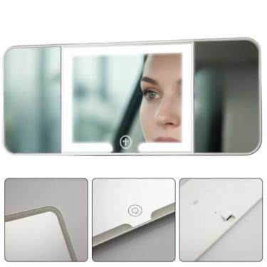 Imagem de Espelho de Led para Carro 3 Tons Usb Quebra Sol Maquiagem com Zoom 2X 3X USB TIPO-C