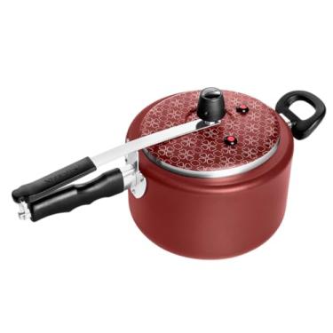 Imagem de Panela de Pressão 5 Litros 2 Válvulas Antiaderente Vermelho/Creme - Patolux