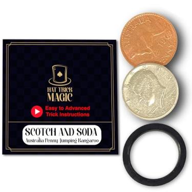 Imagem de Hat Trick Magic - Coin Illussions for Beginners, Intermediate, Professional Illussionist - Vanishing, Teleporting, Transforming Coin Illussions (Scotch and Soda (Vanishing Kangaroo))