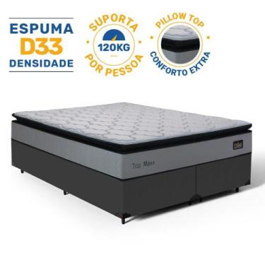 Imagem de Cama Box com Colchão de Espuma D33 Pillow Top Maxx Queen 158 cm - Luca