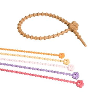 Imagem de 6 peças de silicone reutilizável organizador de fio enrolador suporte de armazenamento bolsa de cordão clipe de saco de alimentos para fone de ouvido clipes arrumados