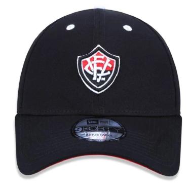 Imagem de Boné Aba Curva Vitória Ajustável New Era 9Forty Preto Futebol-Masculino