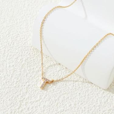 Imagem de 1 conjunto de letras A-Z banhado a prata com colar de diamantes para mulheres, colar feminino, joia fina, presente para mamãe, 48.5cm, Cobre, Sem Pedra Preciosa