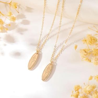 Imagem de 1 a 5 pares de colar feminino banhado a ouro 14K - pingente oval de moeda árvore da vida, gargantilha delicada, hipoalergênico, não mancha, presentes de aniversário personalizados, joias modernas, 18