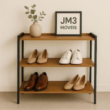 Imagem de Sapateira Industrial Multiuso 3 Prateleiras Para Sala Hall de Entrada 