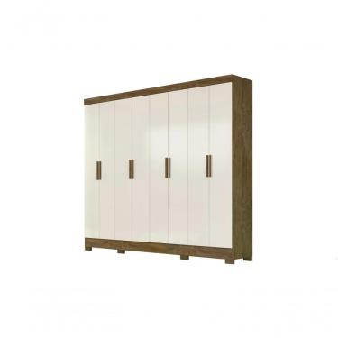 Imagem de Guarda Roupa Casal 8 Portas Diplomata Baunilha Castanho