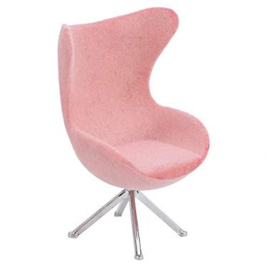 Imagem de Aqur2020 Cadeira de Casa de Bonecas Em Escala 1/12, Móveis Em Miniatura de Material Flocado para Sala de Casa de Boneca, Decoração de Jardim, Exibição de Modelo Realista e Adereço (PINK)