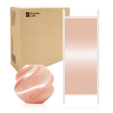Imagem de Bamboo Original PLA Silk+ Filamento Textura de Seda Brilhante, Brilhante, Forte Ligação Interlayer para Bambu Lab A1/A1 MINI/X1/X1C/P1P/P1S/AMS. Alta Velocidade de 1,75 mm e Impressão Fácil com RFID