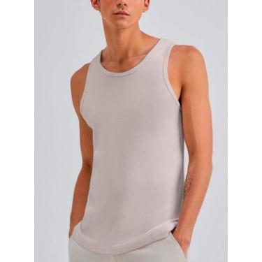 Imagem de Camiseta Regata Hering 015M Masculina Canelada Algodão T. P/XG, M, Hmj