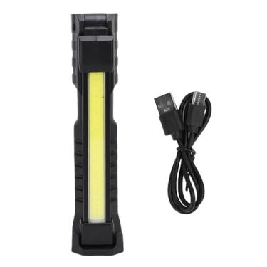 Imagem de Akozon Luz de Trabalho LED Magnética Com Gancho Retrátil, Lanterna Recarregável Giratória de 360° para Reparo de Automóveis, Emergência, Mecânica, Sob o capô (BLACK)