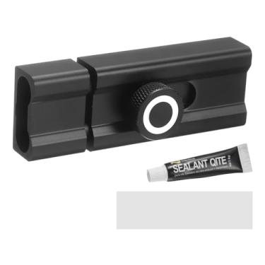 Imagem de PATIKIL Trava de trava de barril deslizante de 7,6 cm, 2 peças de liga de alumínio sem chave de segurança para porta embutida ou embutida para armário de porta de quarto para evitar sair, preto