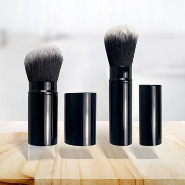 Imagem de Pincel de maquiagem retrátil Kabuki, pincel multiuso para blush com capa para viagens