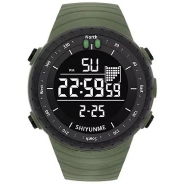 Imagem de Relógio Masculino de Pulso Original esportivo PALADAR digital, à prova d'água, com retroiluminação por LED - Verde Militar/Preto