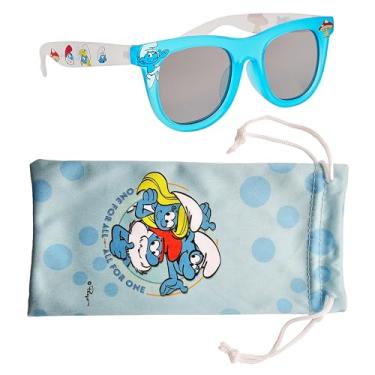 Imagem de Sun-Staches Smurfs Óculos de sol infantis elegantes, confortáveis e duráveis com proteção UV com estojo de transporte macio - Mercadoria Smurfs oficialmente licenciada