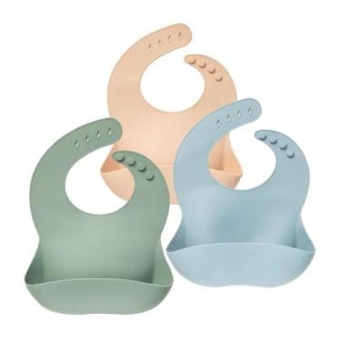 Imagem de Conjunto Food Bibs Moonkie de 3 silicone à prova d'água sem BPA