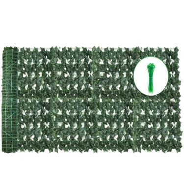 Imagem de GEIGUIWA Tela De Parede De Cerca De Privacidade De Hera Artificial, Painéis De Cerca De Privacidade De 240 X 40 Pol. Cerca De Privacidade, Fundo De Vegetação Falsa, Sebes De Folhas De Videira De Her