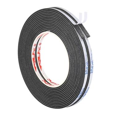 Imagem de Fita de espuma de vedação de 5 m, pacote com 2 tiras de vedação de 5 mm de largura e 2 mm de espessura, tira de vedação de móveis para porta de isolamento de tubos de janela, preta