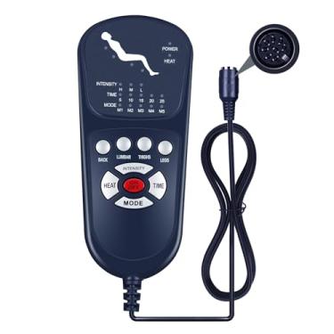 Imagem de WDZP Novo controle remoto com função de massagem de 8 pinos para cadeira reclinável, controla 4 conjuntos de motores de vibração, 1 almofada de aquecimento, 5 modos de vibração, 3 intensidades