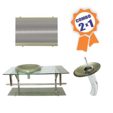 Imagem de Combo 2 em 1 - Gabinete 90cm Áustria + Torneira Ibiza - EKASA, Champan