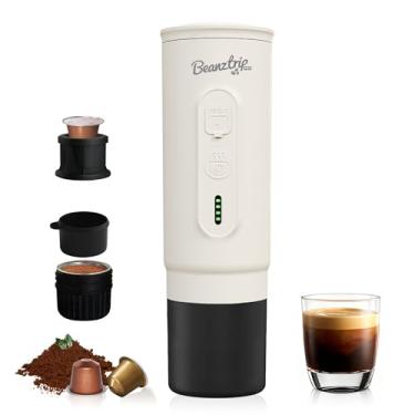 Imagem de BeanzTrip H02PRO Cafeteira de viagem, máquina de café expresso portátil para acampamento, mini cafeteira de 20 bares compatível com cápsulas NS e café moído, máquinas de café de carro operadas por