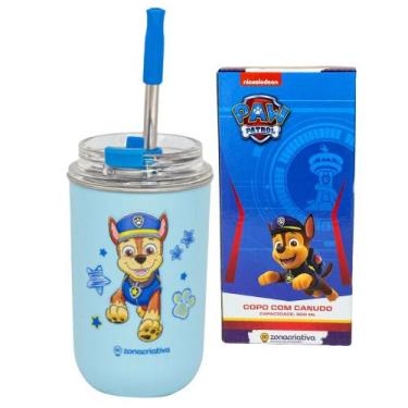 Imagem de Copo Inox c/ Canudo e Tampa 300ML PATRULHA CANINA CHASE - ZC - Zona Cr