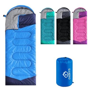 Imagem de Saco de dormir para acampamento oaskys – 3 estações de clima quente e frio – verão primavera outono leve à prova d'água para adultos e crianças – equipamentos de acampamento, viagens e atividades ao